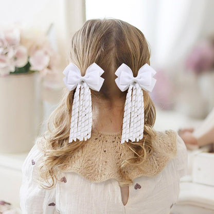 KIDSBETT 6PCS Hair Bows for Girls - Curly Hair Bows Clip Ribbon Barrettes Alligator Clips Hair Accessories for Toddlers