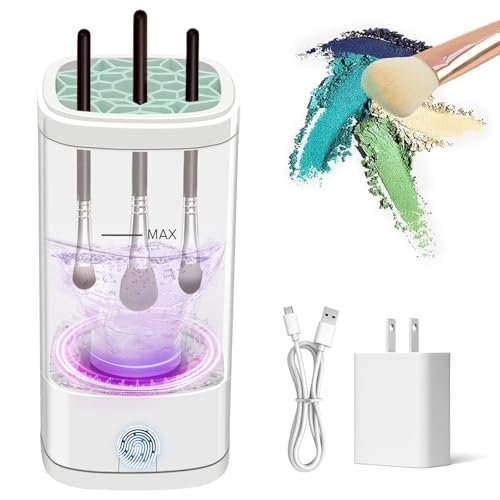 Electric Makeup Brush Cleaner – Portable Automatic Cosmetic Brush Cleaner with Dryer, Holder, USB-C Charging – Beauty Gift for Women - görsel 2