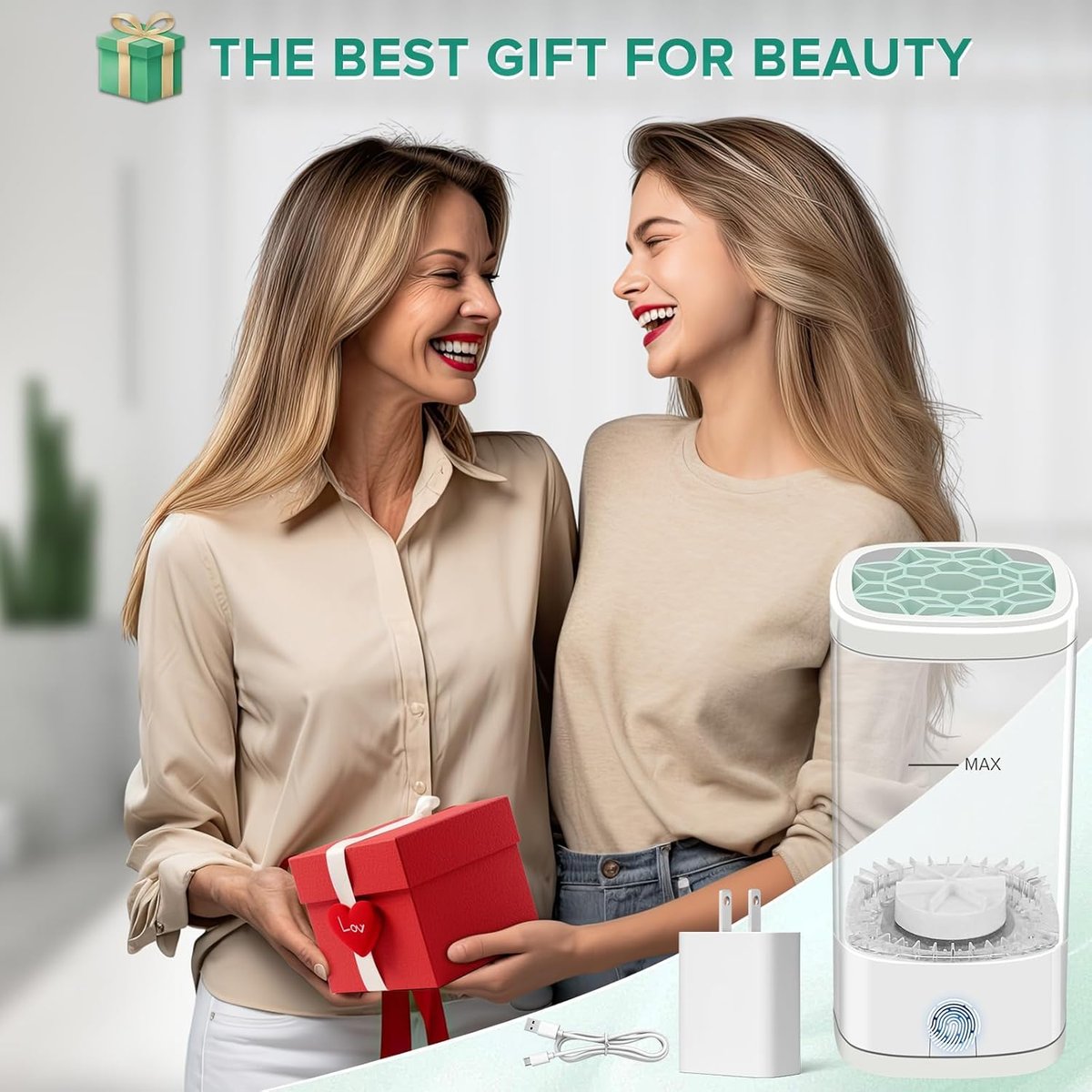 Electric Makeup Brush Cleaner – Portable Automatic Cosmetic Brush Cleaner with Dryer, Holder, USB-C Charging – Beauty Gift for Women - görsel 5
