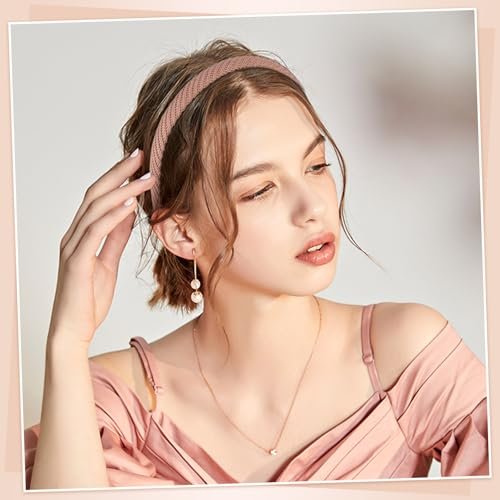 obeoby 6 Pack Trendy Headbands for Thicker Hair, Non Slip 0.6 Inch Thin Knitted Hairbands Assorted Colors for Girls Summer Dress Outfit - görsel 6