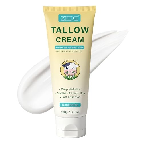 ZIIDII Whipped Grass Fed Beef Tallow Moisturizer - Unscented Organic Face & Body Balm for Dry Skin, 3.5 oz - görsel 2