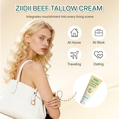 ZIIDII Whipped Grass Fed Beef Tallow Moisturizer - Unscented Organic Face & Body Balm for Dry Skin, 3.5 oz - görsel 14