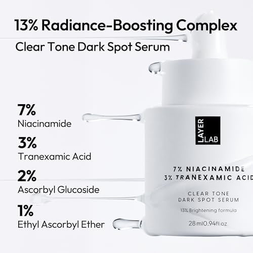 LAYERLAB Niacinamide 7% & Tranexamic Acid 3% Dark Spot Appearance Serum | 13% Radiance Complex Visibly Evens Skin Tone Look | Hydrating K-Beauty Skincare 0.94 fl.oz Avelisse
