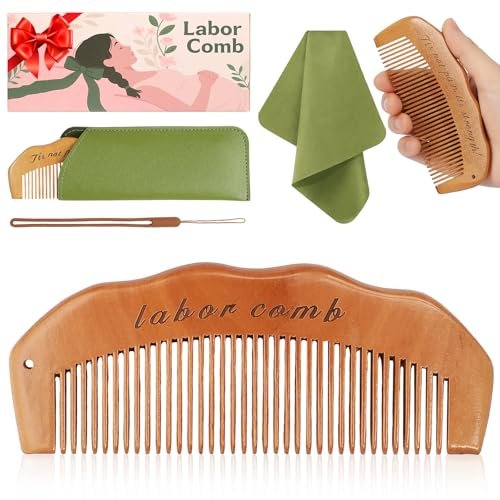 ZZTDSD Natural Wooden Birth Comb for Labor Pain Relief – Pregnancy Hospital Bag Essentials & New Mom Gift - görsel 2