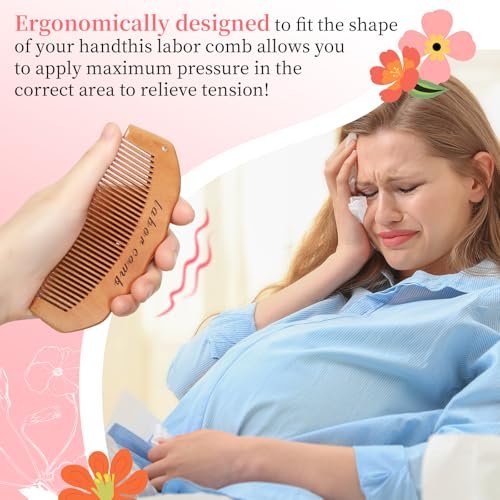 ZZTDSD Natural Wooden Birth Comb for Labor Pain Relief – Pregnancy Hospital Bag Essentials & New Mom Gift - görsel 10