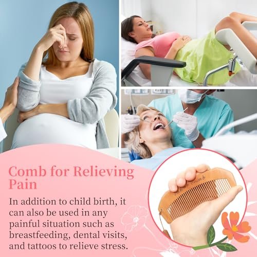 ZZTDSD Natural Wooden Birth Comb for Labor Pain Relief – Pregnancy Hospital Bag Essentials & New Mom Gift - görsel 6