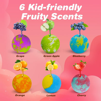 Bath Bombs for Kids with Surprise Toys Inside, 6 Pack Gift Set with Pull-Back Vehicles, Fun Bright Colors Bubble Bath, Car Bath Toys for Boys Girls Birthday Easter Basket Stuffers Avelisse