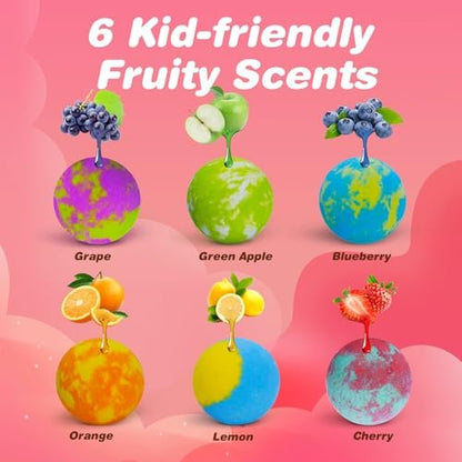 Bath Bombs for Kids with Surprise Toys Inside, 6 Pack Gift Set with Pull-Back Vehicles, Fun Bright Colors Bubble Bath, Car Bath Toys for Boys Girls Birthday Easter Basket Stuffers Avelisse