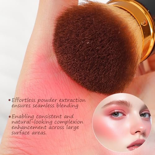 SEINGTOOM Retractable Kabuki Brush - Travel Foundation Makeup Brush with Cover - Portable Flawless for Liquid, Powder, Blush, Bronzer, Buffing - Black - görsel 6