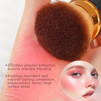 SEINGTOOM Retractable Kabuki Brush - Travel Foundation Makeup Brush with Cover - Portable Flawless for Liquid, Powder, Blush, Bronzer, Buffing - Black