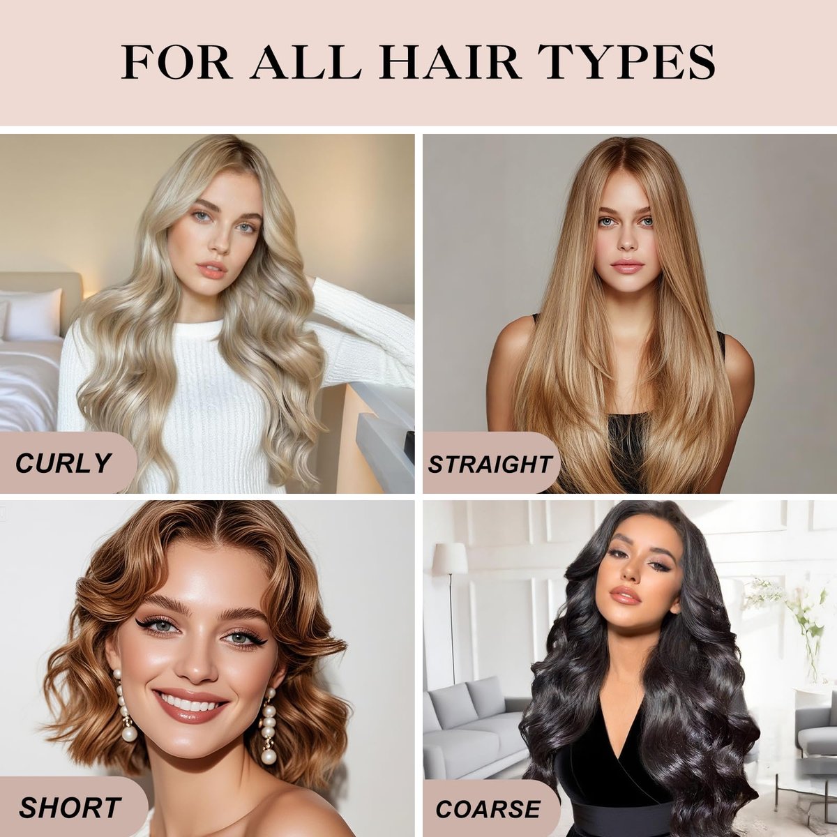 Togayu Heatless Curls Overnight Set - 4PCS Jumbo Velvet Hair Rollers for Sleep, No-Damage Flexi Rods for Beautiful Effortless Curls and Waves for Women (Pink) Avelisse