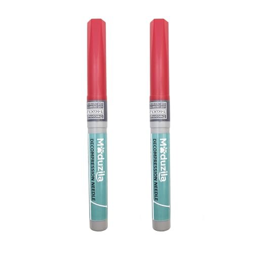 Moduzila Emergency Decompression Needles 14G – Lightweight First Aid Piercing Needles for Outdoor Exploration, Camping, Trekking (2-Pack) Avelisse