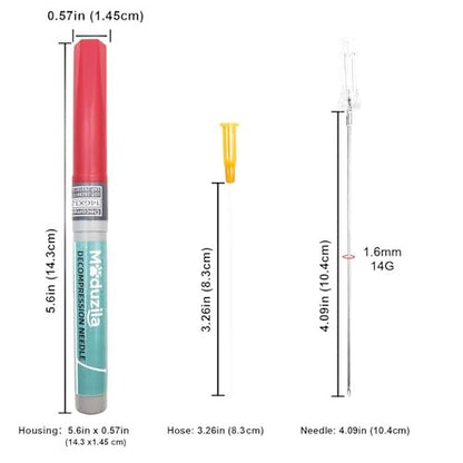 Moduzila Emergency Decompression Needles 14G – Lightweight First Aid Piercing Needles for Outdoor Exploration, Camping, Trekking (2-Pack) Avelisse