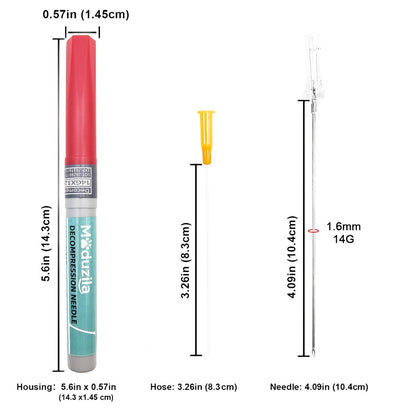 Moduzila Emergency Decompression Needles 14G – Lightweight First Aid Piercing Needles for Outdoor Exploration, Camping, Trekking (2-Pack) Avelisse