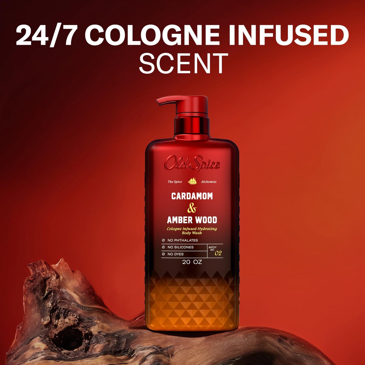 Old Spice Body Wash for Men, The Spice Alchemist Collection, 24/7 Cologne Infused Hydration, No Trade Off Formula, Cardamom + Amber Wood Scent, 20 oz - görsel 3