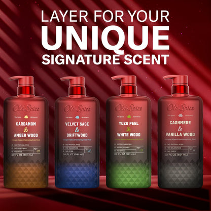 Old Spice Body Wash for Men, The Spice Alchemist Collection, 24/7 Cologne Infused Hydration, No Trade Off Formula, Cardamom + Amber Wood Scent, 20 oz