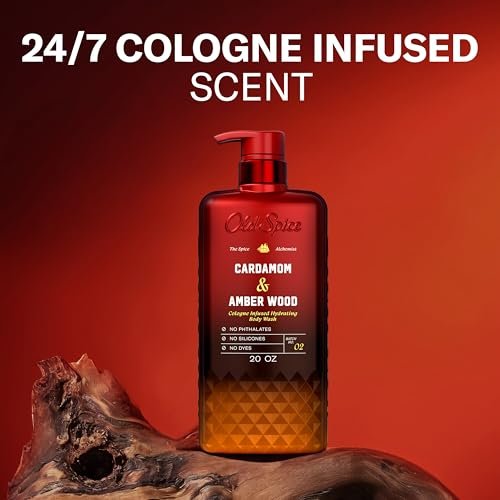 Old Spice Body Wash for Men, The Spice Alchemist Collection, 24/7 Cologne Infused Hydration, No Trade Off Formula, Cardamom + Amber Wood Scent, 20 oz - görsel 4