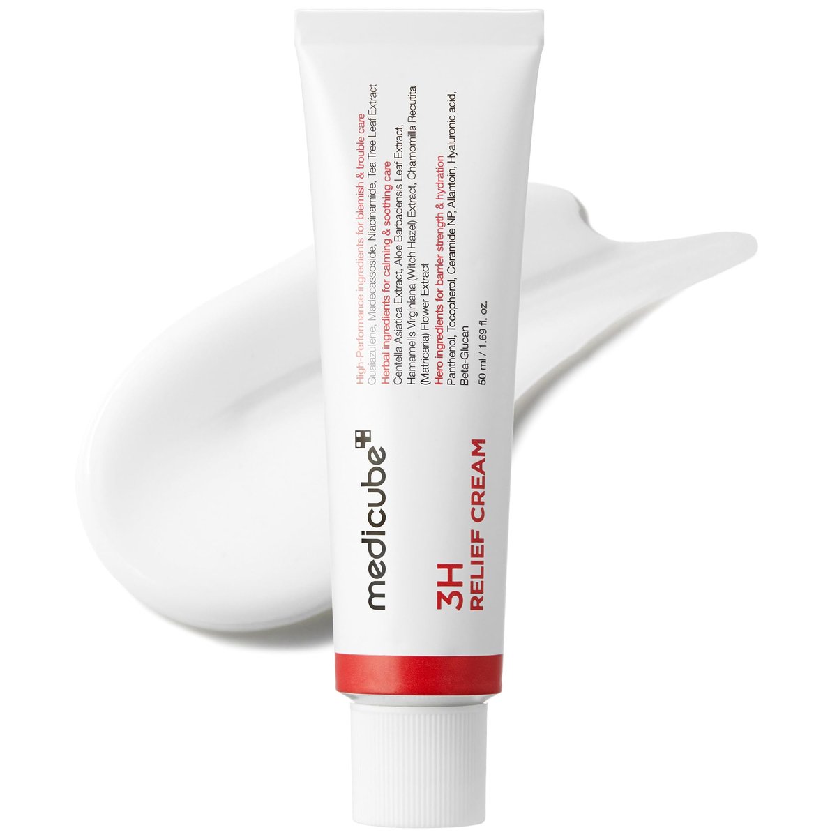Medicube 3H Daily Relief Cream | Soothing Moisturizer for All Skin Types | Lightweight Daily Cream with Guaiazulene, Centella & Ceramide Avelisse