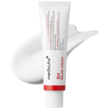 Medicube 3H Daily Relief Cream | Soothing Moisturizer for All Skin Types | Lightweight Daily Cream with Guaiazulene, Centella & Ceramide Avelisse