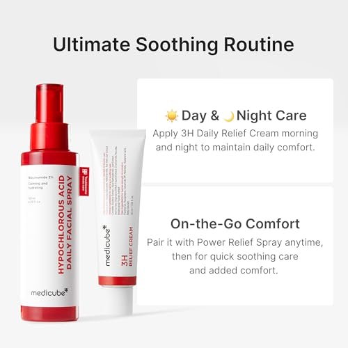 Medicube 3H Daily Relief Cream | Soothing Moisturizer for All Skin Types | Lightweight Daily Cream with Guaiazulene, Centella & Ceramide Avelisse