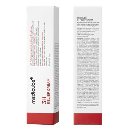 Medicube 3H Daily Relief Cream | Soothing Moisturizer for All Skin Types | Lightweight Daily Cream with Guaiazulene, Centella & Ceramide Avelisse