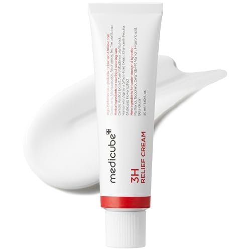Medicube 3H Daily Relief Cream | Soothing Moisturizer for All Skin Types | Lightweight Daily Cream with Guaiazulene, Centella & Ceramide Avelisse