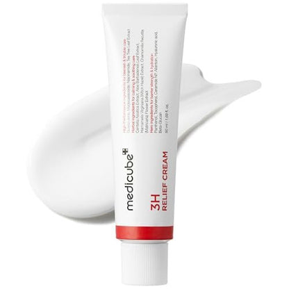 Medicube 3H Daily Relief Cream | Soothing Moisturizer for All Skin Types | Lightweight Daily Cream with Guaiazulene, Centella & Ceramide Avelisse