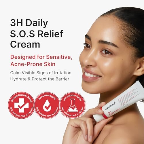 Medicube 3H Daily Relief Cream | Soothing Moisturizer for All Skin Types | Lightweight Daily Cream with Guaiazulene, Centella & Ceramide Avelisse