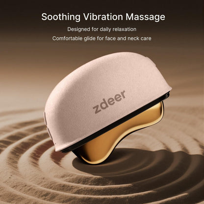 ZDEER LED Red Light Therapy for Face & Neck Massager - Electric Gua Sha Brass Tool with Heat & Vibration for Firming, Sculpting & Skincare, Pink Avelisse