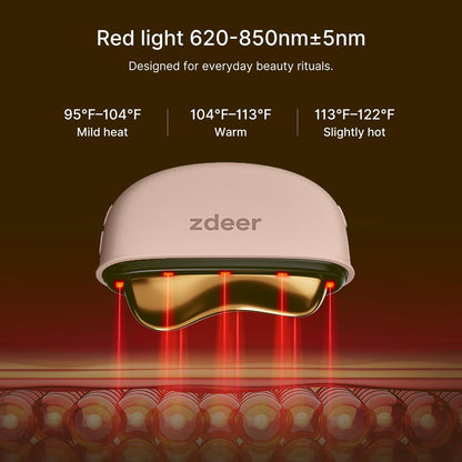 ZDEER LED Red Light Therapy for Face & Neck Massager - Electric Gua Sha Brass Tool with Heat & Vibration for Firming, Sculpting & Skincare, Pink Avelisse