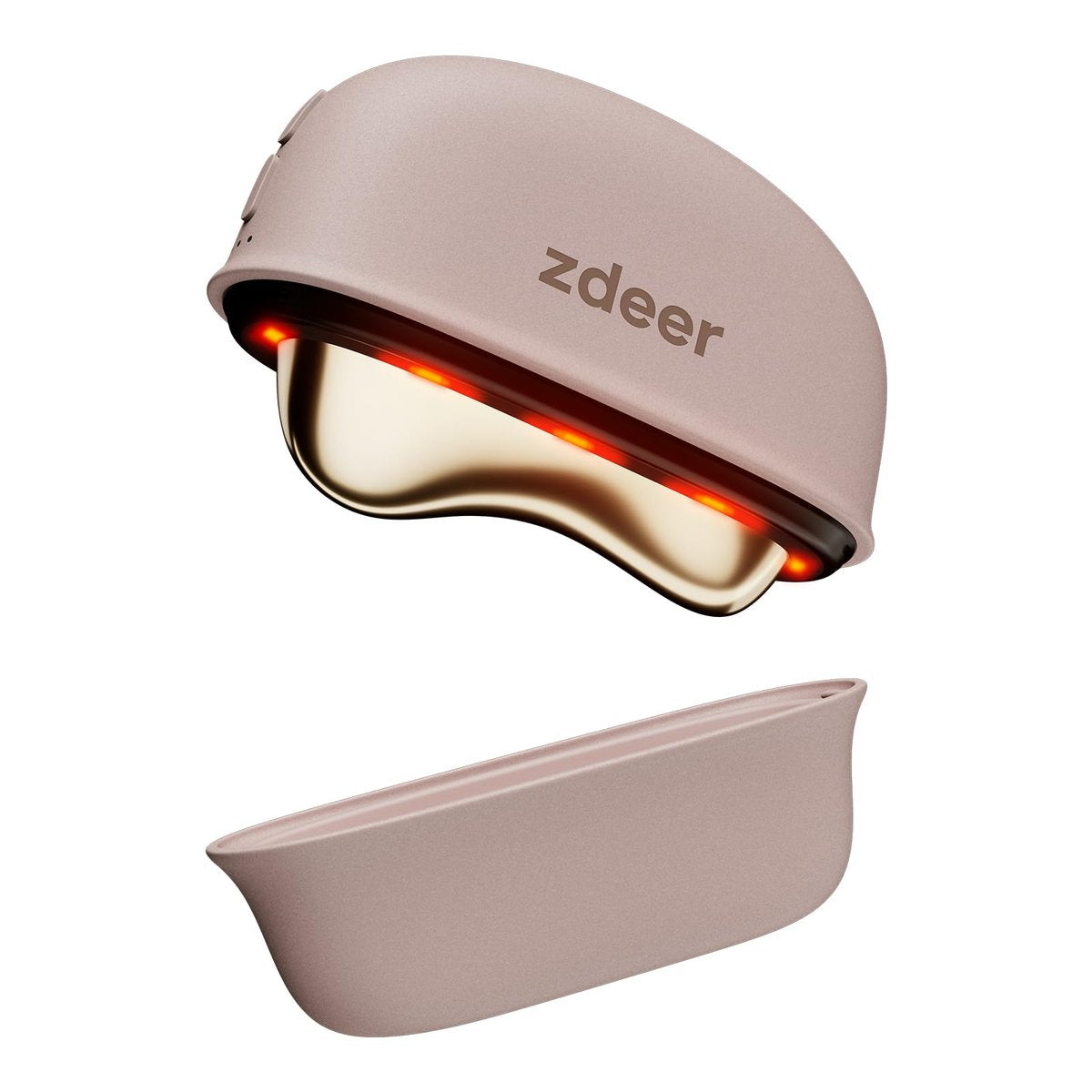 ZDEER LED Red Light Therapy for Face & Neck Massager - Electric Gua Sha Brass Tool with Heat & Vibration for Firming, Sculpting & Skincare, Pink Avelisse