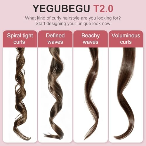 YEGUBEGU Tapered Curling Wand Iron 0.5 to 1 Inch - Tourmaline Ceramic Long Barrel Hair Curler for Long, Short, Medium Hair - Dual Voltage, Adjustable Temperature, Auto Shut-Off with Heat Glove Avelisse