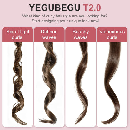 YEGUBEGU Tapered Curling Wand Iron 0.5 to 1 Inch - Tourmaline Ceramic Long Barrel Hair Curler for Long, Short, Medium Hair - Dual Voltage, Adjustable Temperature, Auto Shut-Off with Heat Glove Avelisse