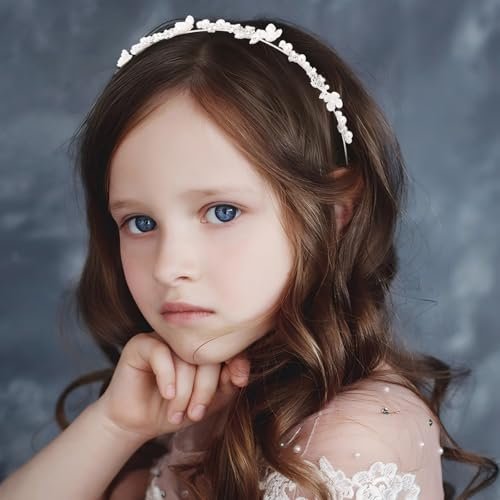 Hotalisona Wedding Bridal Headband Hair Accessories – Silver Rhinestone Bride Pearl Sparkly Handmade Leaves Flower Headband for Women (2-Pack) - görsel 8