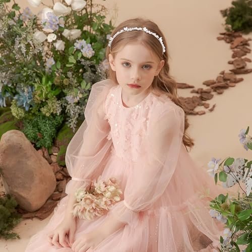 Hotalisona Wedding Bridal Headband Hair Accessories – Silver Rhinestone Bride Pearl Sparkly Handmade Leaves Flower Headband for Women (2-Pack) - görsel 10