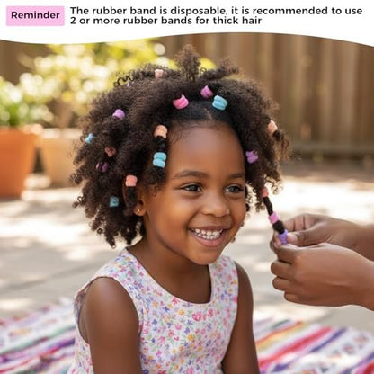 Colorful Rubber Bands Set - 2020Pcs Elastic Hair Ties with 5 Styling Tools & 40 Hair Clips for Girls, Women, and Mom - Obeoby
