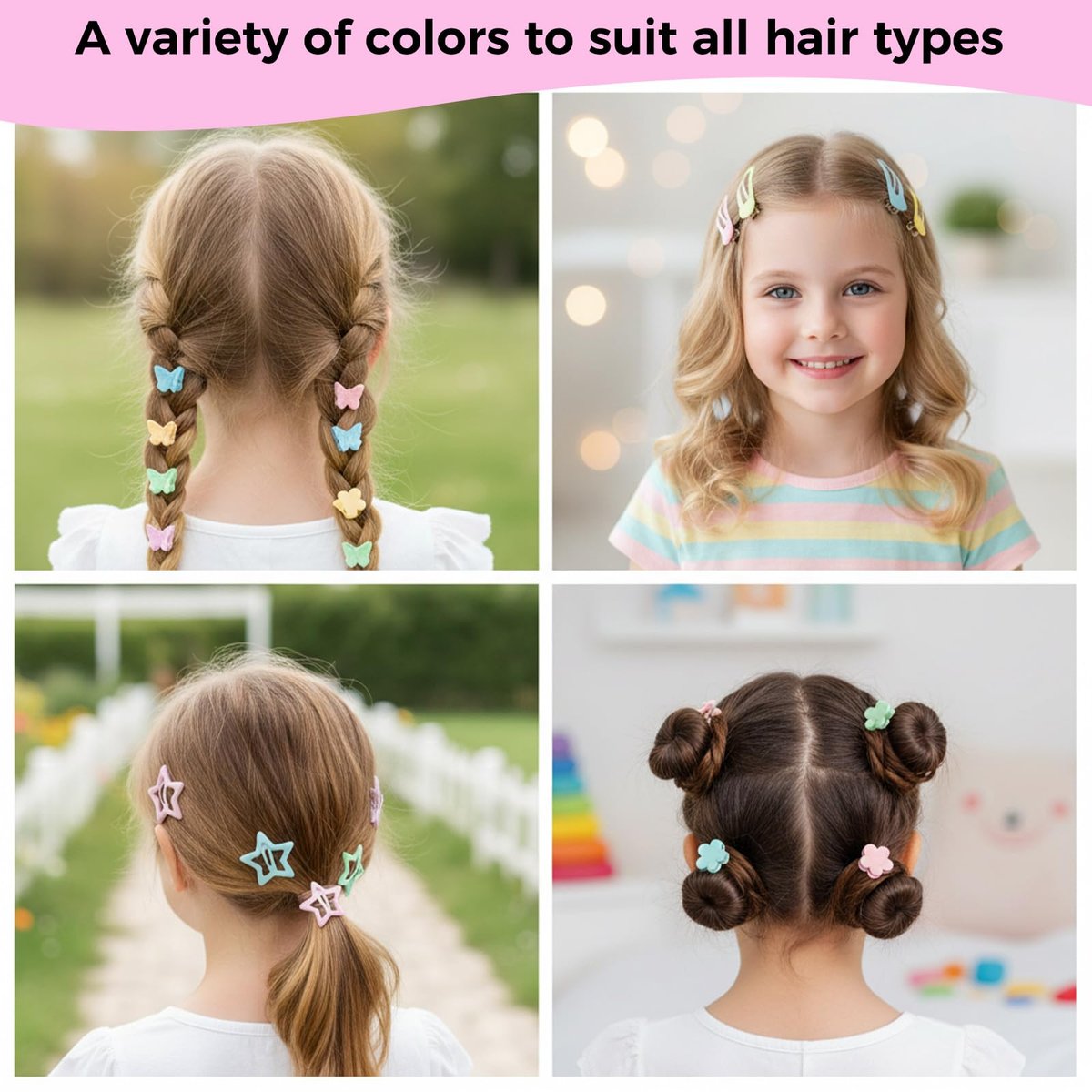 Colorful Rubber Bands Set - 2020Pcs Elastic Hair Ties with 5 Styling Tools & 40 Hair Clips for Girls, Women, and Mom - Obeoby - görsel 13