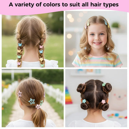Colorful Rubber Bands Set - 2020Pcs Elastic Hair Ties with 5 Styling Tools & 40 Hair Clips for Girls, Women, and Mom - Obeoby