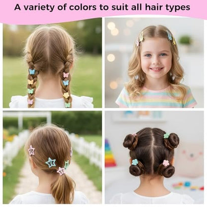 Colorful Rubber Bands Set - 2020Pcs Elastic Hair Ties with 5 Styling Tools & 40 Hair Clips for Girls, Women, and Mom - Obeoby
