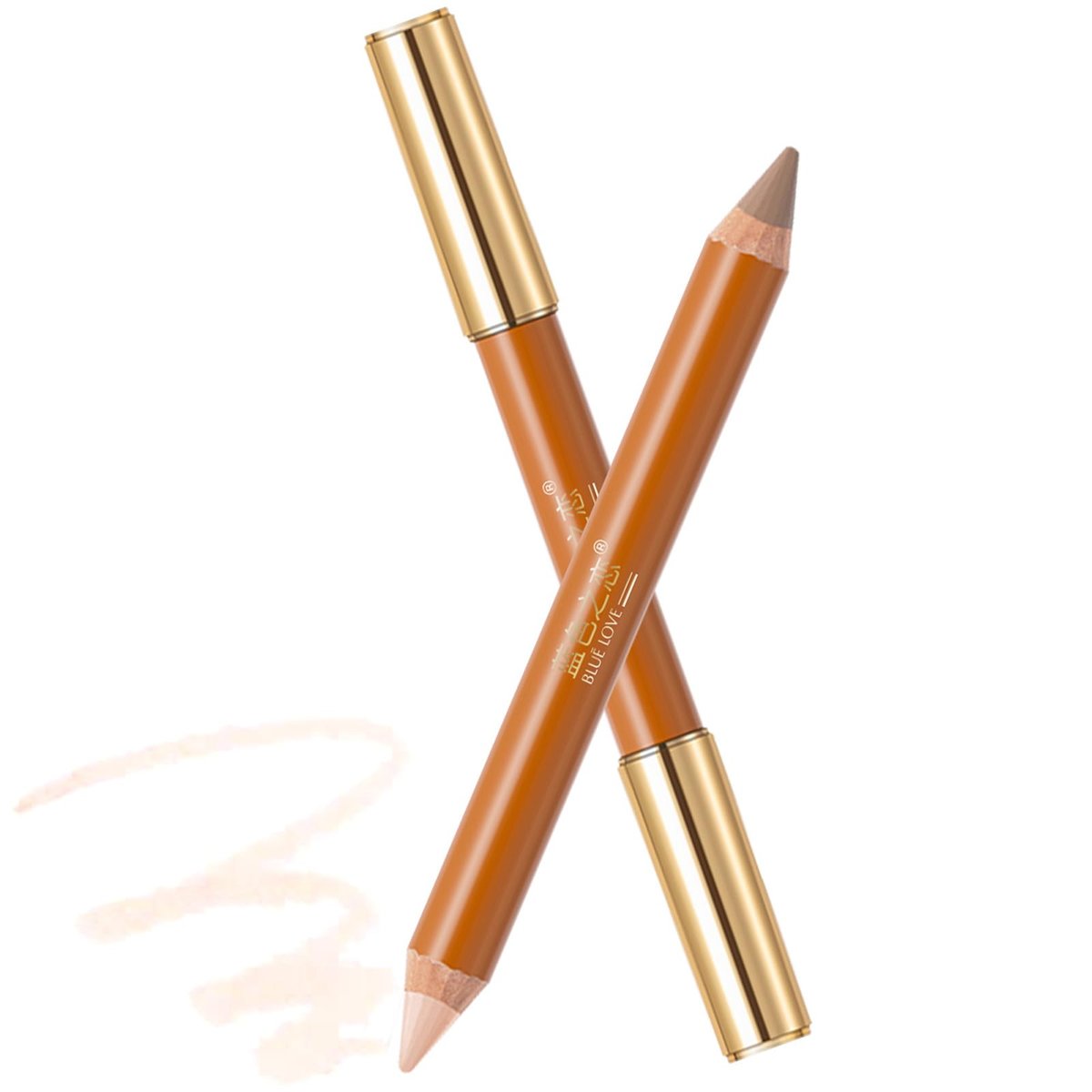 BLUE LOVE Dual-Ended Contour Pencil, 2 Shades - Precision Sculpting for Cheekbones, Nose & Jawline - Long-Wearing, Vegan & Cruelty-Free - görsel 1