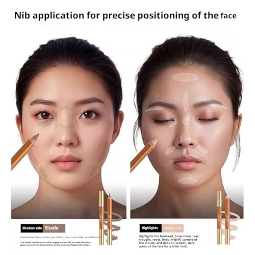 BLUE LOVE Dual-Ended Contour Pencil, 2 Shades - Precision Sculpting for Cheekbones, Nose & Jawline - Long-Wearing, Vegan & Cruelty-Free - görsel 12