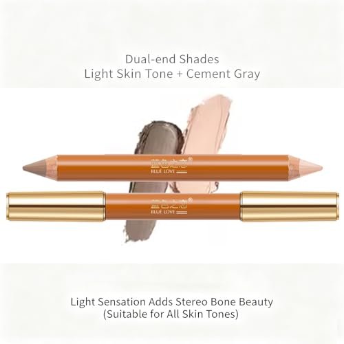 BLUE LOVE Dual-Ended Contour Pencil, 2 Shades - Precision Sculpting for Cheekbones, Nose & Jawline - Long-Wearing, Vegan & Cruelty-Free - görsel 4