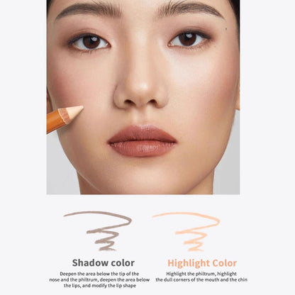 BLUE LOVE Dual-Ended Contour Pencil, 2 Shades - Precision Sculpting for Cheekbones, Nose & Jawline - Long-Wearing, Vegan & Cruelty-Free