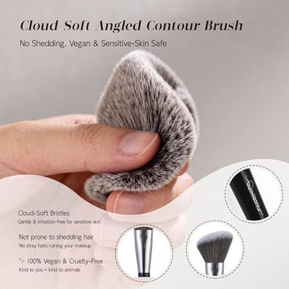 Angled Blush Brush, Bronzer Brush, Contour Brush for Makeup – Soft Dense Bristles, Vegan & Cruelty-Free, Ideal for Liquid, Cream & Powder Cosmetics