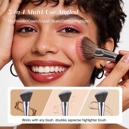 Angled Blush Brush, Bronzer Brush, Contour Brush for Makeup – Soft Dense Bristles, Vegan & Cruelty-Free, Ideal for Liquid, Cream & Powder Cosmetics