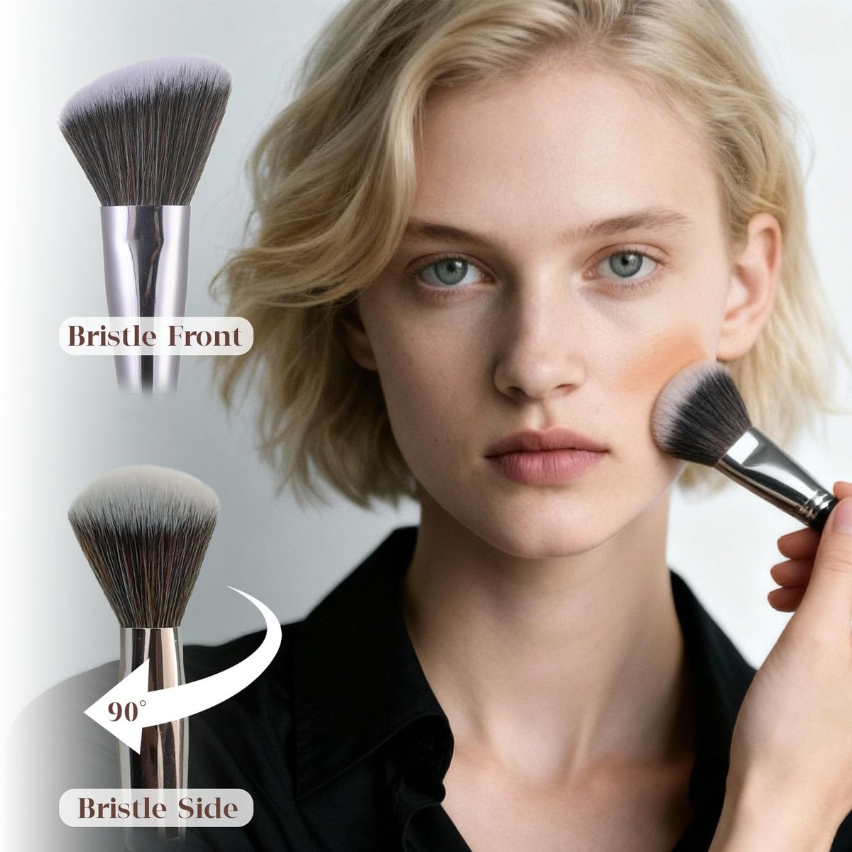 Angled Blush Brush, Bronzer Brush, Contour Brush for Makeup – Soft Dense Bristles, Vegan & Cruelty-Free, Ideal for Liquid, Cream & Powder Cosmetics - görsel 11