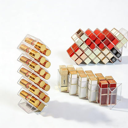 WECHENG Acrylic Lipstick Organizer - Clear Fish Shape Lip Gloss Tower, 16 Spaces Cosmetic Storage for Vanity Countertop