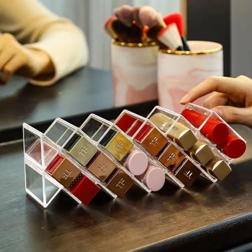 WECHENG Acrylic Lipstick Organizer - Clear Fish Shape Lip Gloss Tower, 16 Spaces Cosmetic Storage for Vanity Countertop - görsel 12