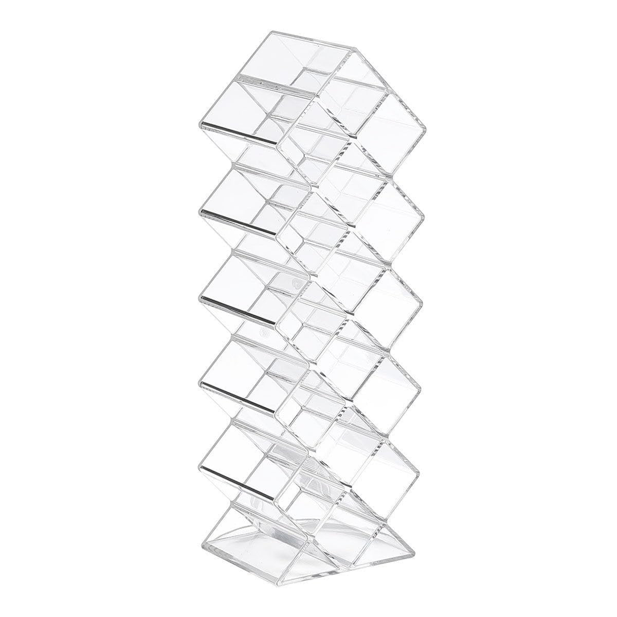WECHENG Acrylic Lipstick Organizer - Clear Fish Shape Lip Gloss Tower, 16 Spaces Cosmetic Storage for Vanity Countertop - görsel 3