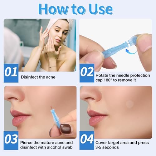 MixS Live Sterile Pimple Needle Kit - 80 Ultra-Fine Acne Needles + 108 Acne Pimple Stickers for Blackhead and Blemish Removal - Clear Skin Solution - görsel 8